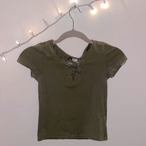 Green crop top